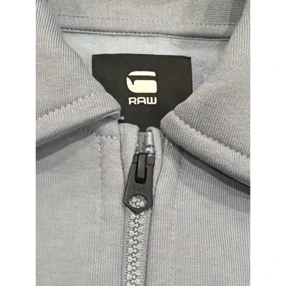 NWT G-Star RAW Polo Collar Zip Thru Sweatshirt Dim Grey XS D23882-D425-3885